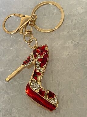 Crystal & Red Stiletto Keychain